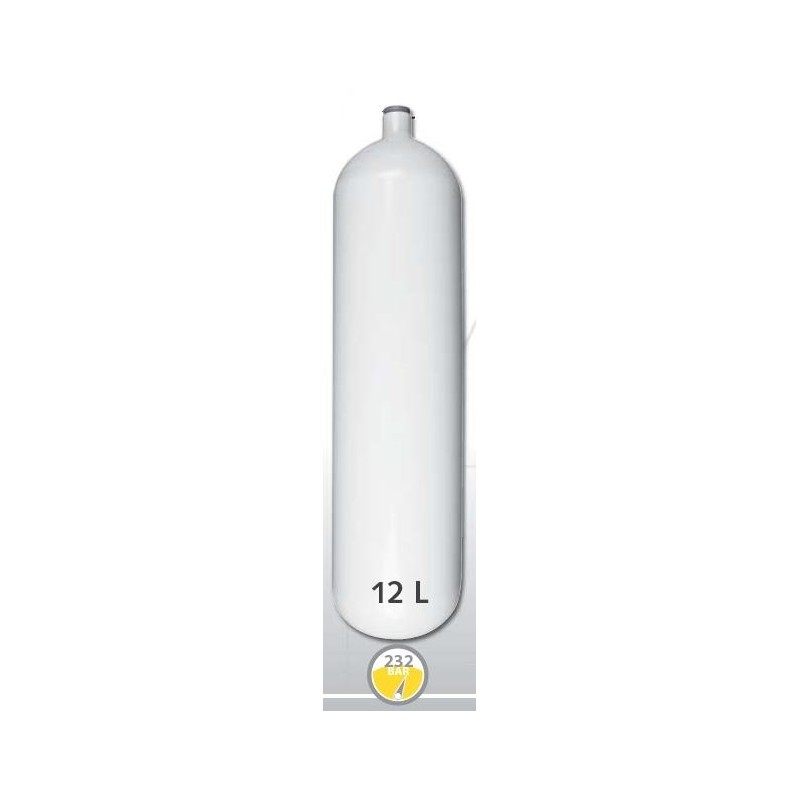 Botella de acero 12 L diámetro 171 mm (largo) 230 Bar