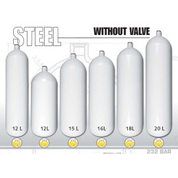 Steel tank 12 L diameter 171 mm (long) 230 Bar