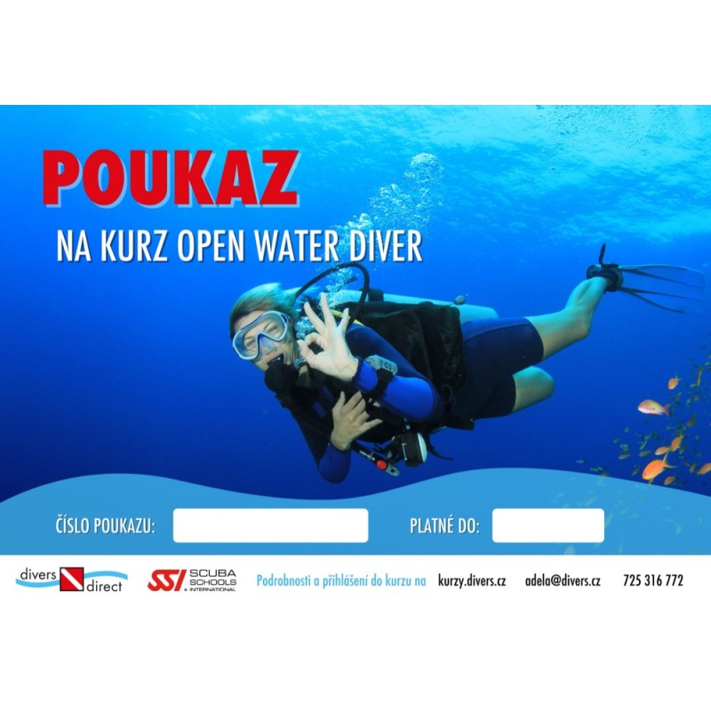 DIVERS DIRECT Poukaz dárkový na potápěčský kurz OWD divers.cz