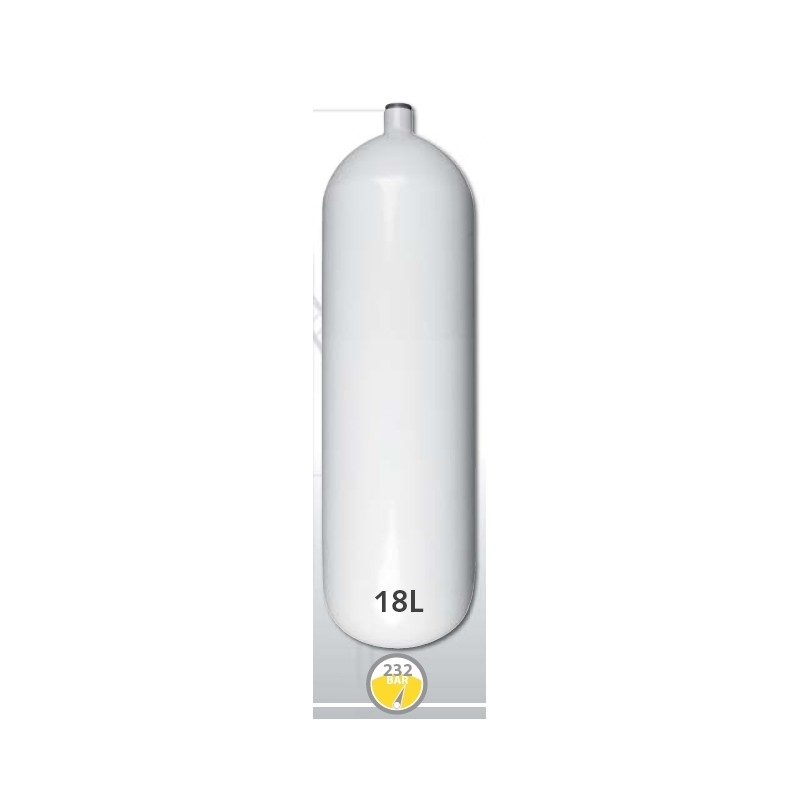 Bouteille en acier 18 L diametre 204 mm 230 Bar