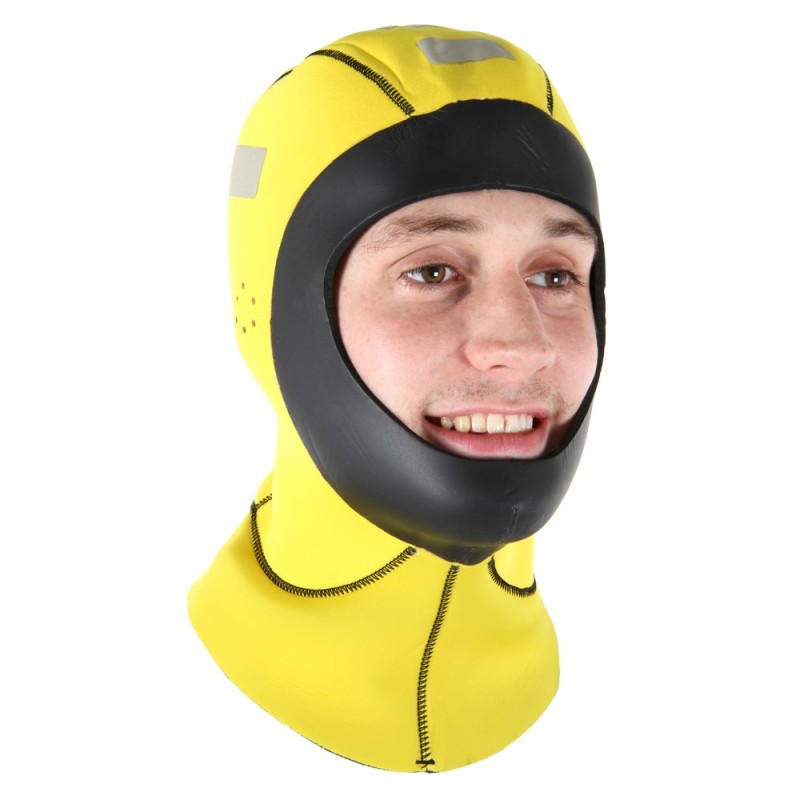 Capuche néoprene 4 mm double face jaune-noir