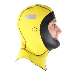 Capuche néoprene 4 mm double face jaune-noir