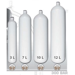 Bouteille en acier 10 L diametre 171 mm 300 Bar