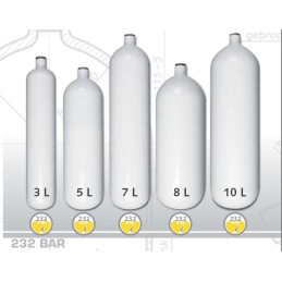 Botella de acero 3 L diámetro 100 mm 230 Bar