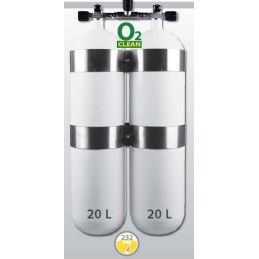 Eurocylinder Lahev "dvojče" 2 x 20 L 230 bar s manifoldem a obručemi divers.cz