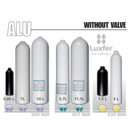 Botella de aluminio 1,5 L diámetro 111 mm 230 Bar