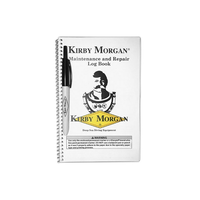Kit, Libro de registro de mantenimiento y reparación y bolígrafo, 125-001, Kirby Morgan