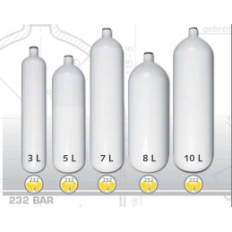 Botella de acero de 8 L de diámetro 171 mm 230 Bar
