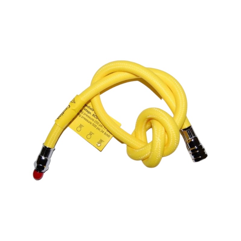 Tuyau moyenne pression pour tuyaux automatiques 90 cm flex (oktopus) jaune 3/8" APEKS