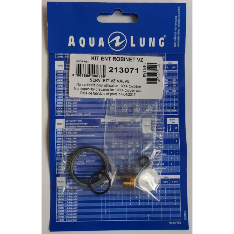 Service kit for valve TAG 230, SP213071, Aqualung