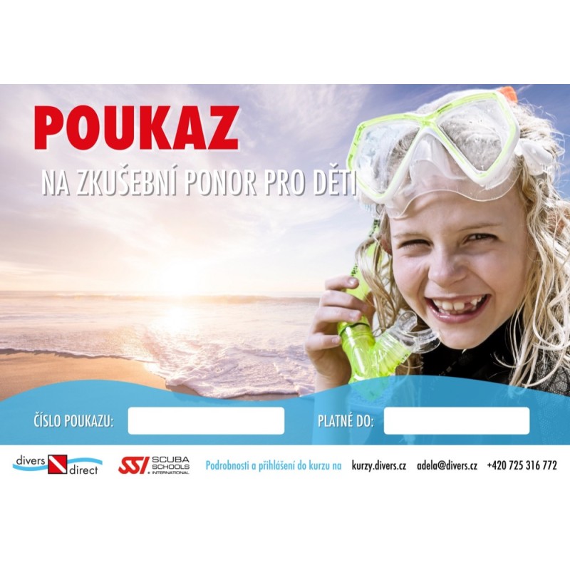 DIVERS DIRECT Poukaz na lekci potápění pro děti divers.cz