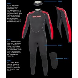 wetsuit 5 mm Full VELOCITY 2014 - Men, Bare