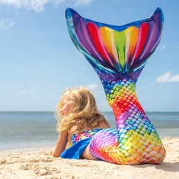 Meerjungfrau Kostüm RAINBOW REEF mit Flosse