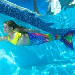 Meerjungfrau Kostüm RAINBOW REEF mit Flosse