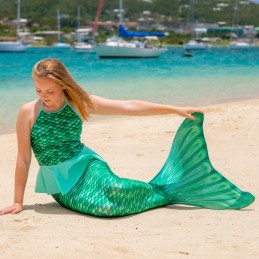 Mermaid costume CELTIC GREEN with fin