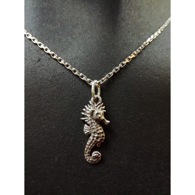 Set of silver earrings with pendant - seahorse