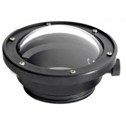Puerto convexo de 125 mm (5") para el objetivo zoom Canon 10-18 mm en la carcasa NIMAR D-SLR