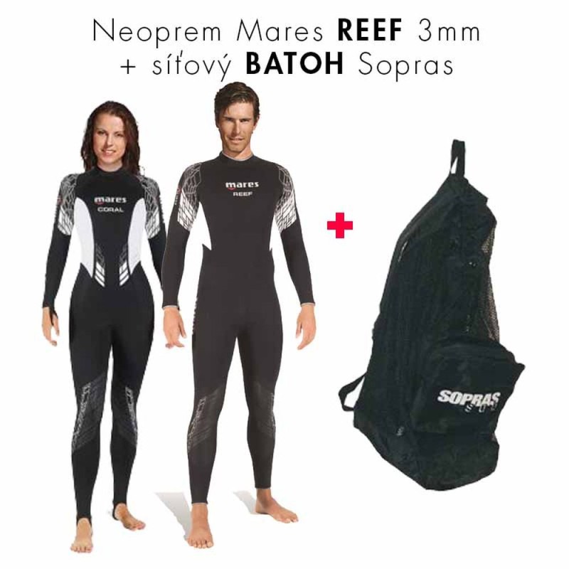 Neopren 3mm Reef + batoh síťový