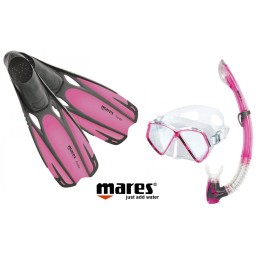 MARES Sada PIRAT maska, šnorchl s ploutvemi 31/33 růžová divers.cz