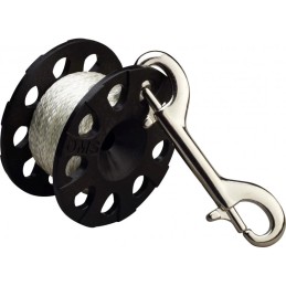 Reel with 30m retrieve and stainless steel carabiner
