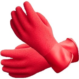 KUBI gants de remplacement en latex poids lourd ROUGE