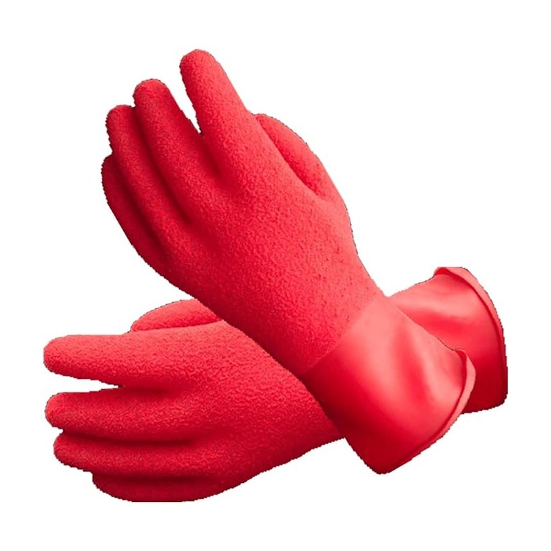 KUBI gants de remplacement en latex poids lourd ROUGE