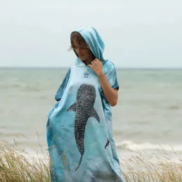 Serviette Poncho a langer - Requin Baleine