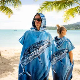 Serviette Poncho a langer - Baleine a bosse