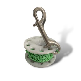 Cívka 20m s nerezovou karabinou 100mm Divers Direct|Navijáky|Divers Direct Praha