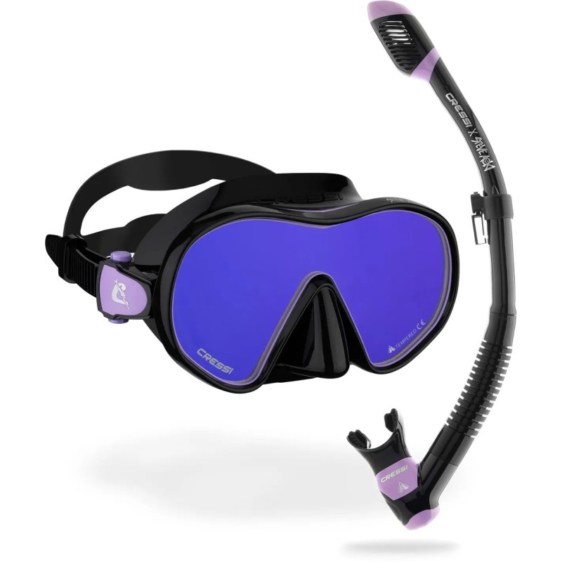 Set maska F-DUAL + šnorchl Supernova DRY Cressi|Zvýhodněné šnorchlovací sety|Divers Direct Praha