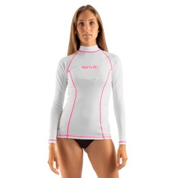 T-SUN White Long-Sleeve Rash Guard T-Shirt